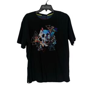 Robert Graham Short Sleeve Graphic T-Shirt Black Geometric Skull Print M
